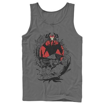 Men's Cartoon Network Samurai Jack Aku & The Flute Battle Music Tank Top