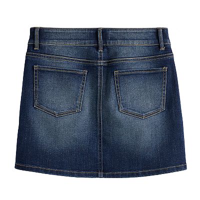 Girls 7-16 Plus Size SO® Button Front Jean Skirt