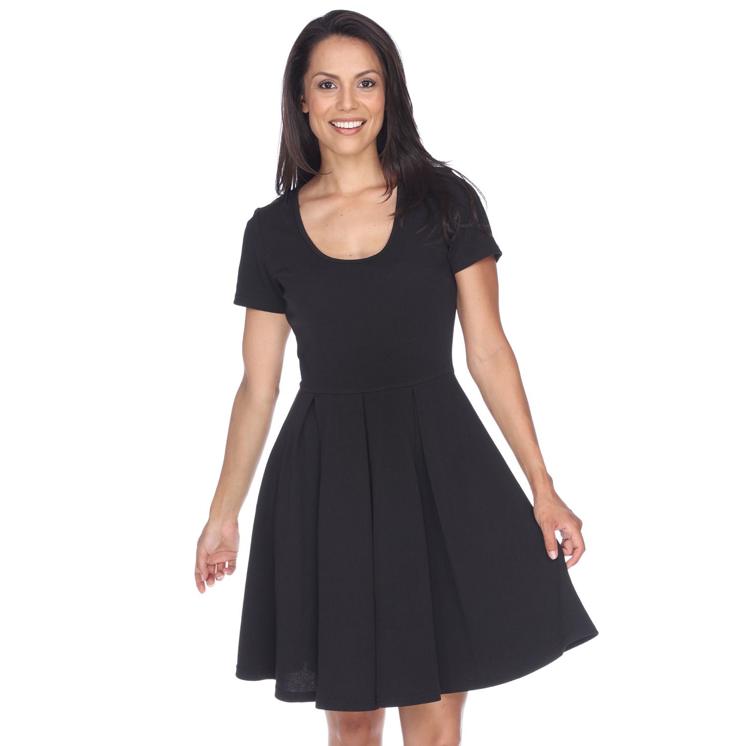 women's fit and flare dresses with sleeves