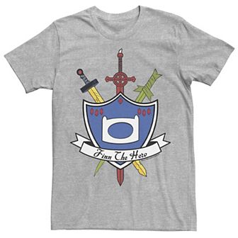 Men's Adventure Time Finn The Hero Sword And Shield Banner Tee