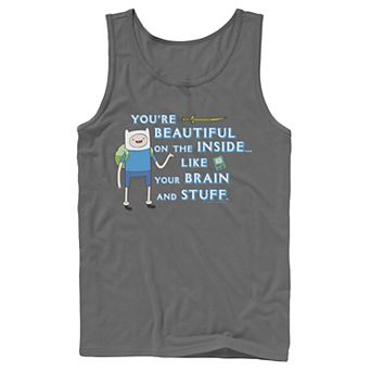 Men's Adventure Time Finn You're Beautiful On The Inside Portrait Tank Top