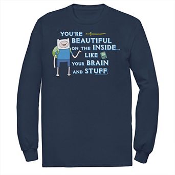 Men's Adventure Time Finn You're Beautiful On The Inside Portrait Long Sleeve Tee