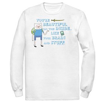 Men's Adventure Time Finn You're Beautiful On The Inside Portrait Long Sleeve Tee