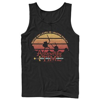 Men's Adventure Time "Watch and Learn" Sunset Silhouette Tank Top