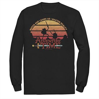 Men's Cartoon Network Adventure Time Silhouette Sunset Long Sleeve Tee