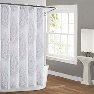 Peri Textured Paisley Extra Long Shower Curtain