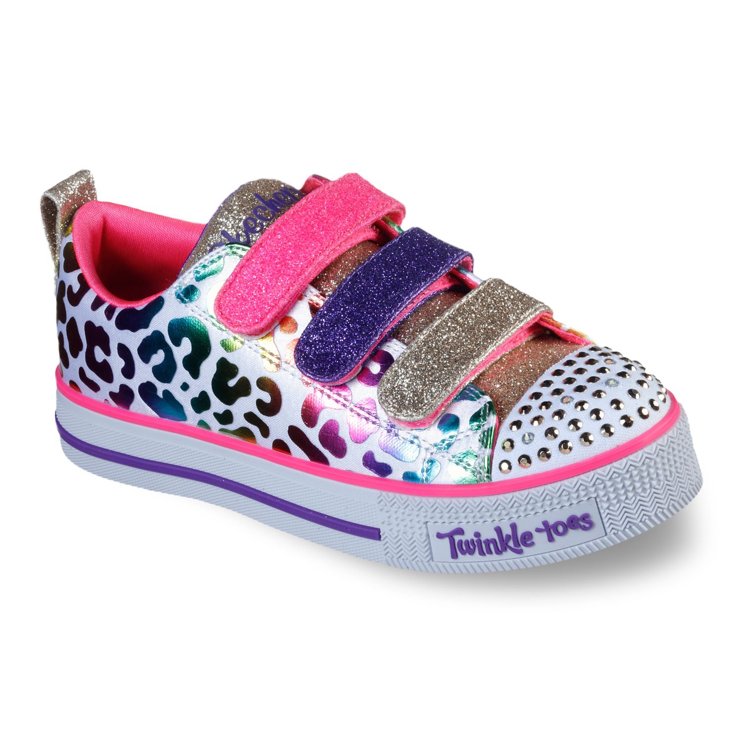 skechers twinkle toes spring steps toddler girls light up sneakers
