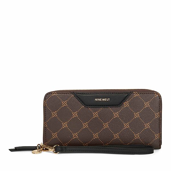 Nine West Women's Linnette Small Zip Around Wallet - Brown, Black -  ShopStyle