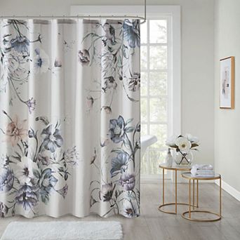 Madison Park Gisele Floral Printed Cotton Shower Curtain