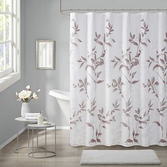 Madison Park Vera Burnout Printed Shower Curtain