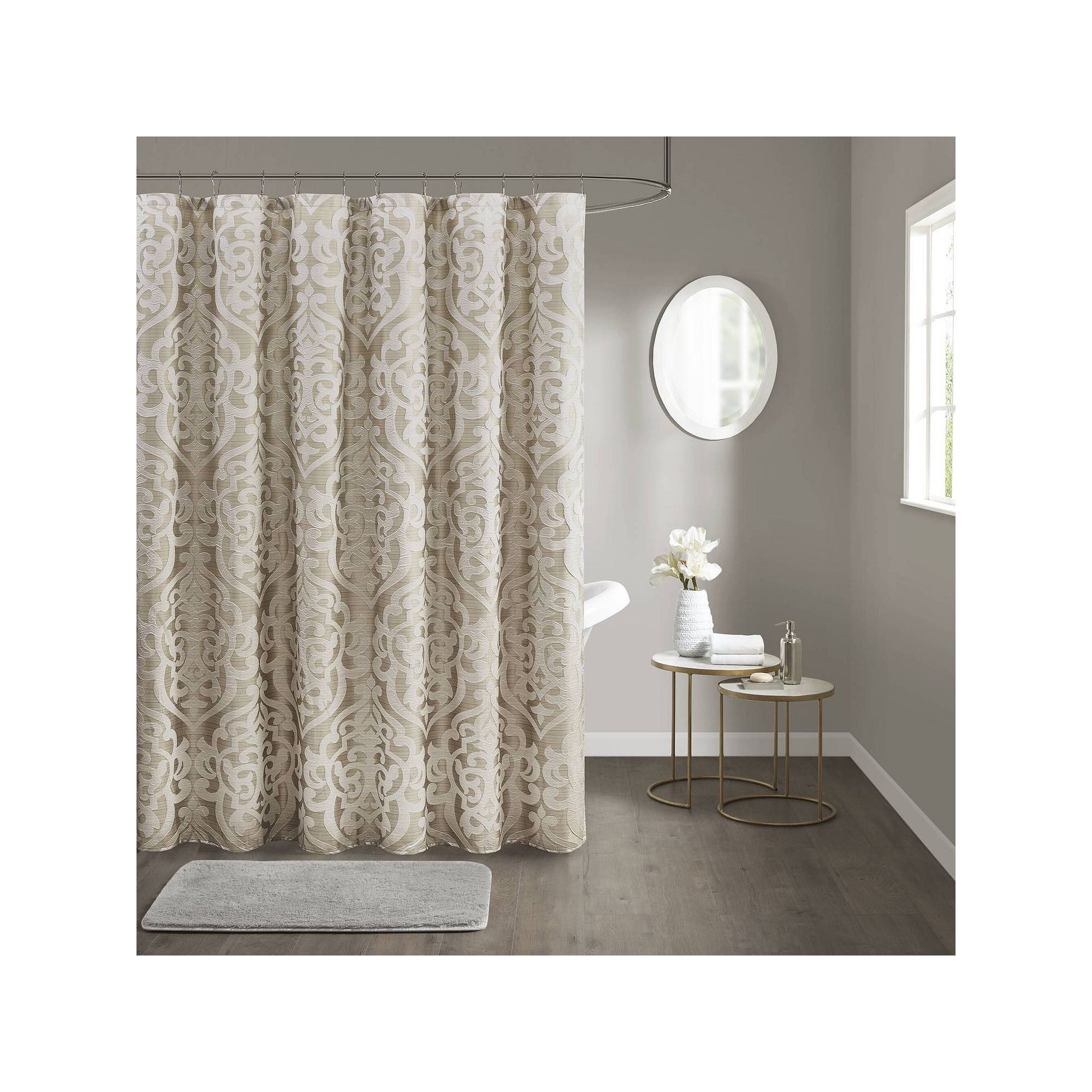 Madison Park Dillon Jacquard Shower Curtain, Size: 72X72, Brown