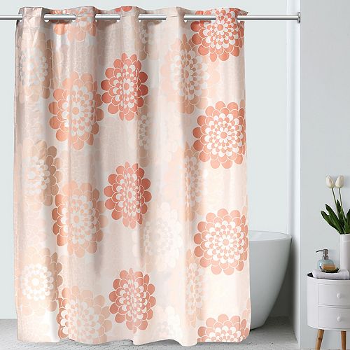 Hookless Flower Print Peva Shower Curtain