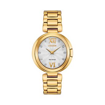 Citizen Eco-Drive Women's Capella Crystal Accent Gold Tone Stainless Steel Watch - EX1512-53A
