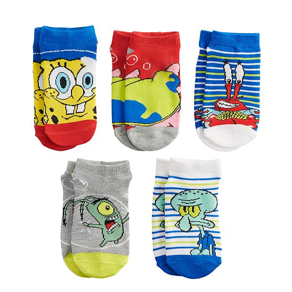 Spongebob Squarepants Boys Girls Toddler 6 pack Socks (Medium (6-8),  Multicolor)