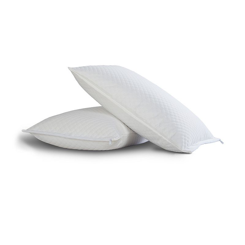 All-In-One Comfort Top Pillow Protectors with Bed Bug Blocker 2-Pack, White