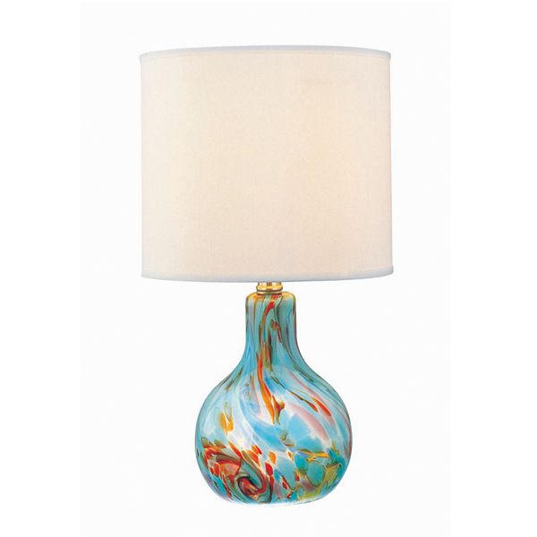 Pepita Glass Table Lamp, Aqua Glass Table Lamp