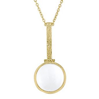 1928 Gold Tone Magnifying Glass Necklace