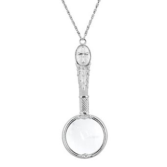 1928 Antiqued Cross Magnifying Glass Necklace