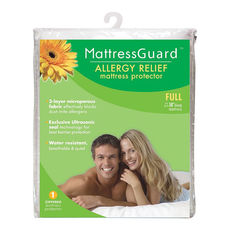 Fresh Ideas Mattress Guard Allergy Relief Zippered Mattress Protector, Whit