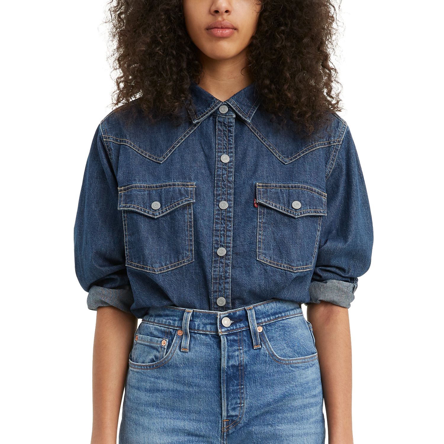 levi blue jean shirts