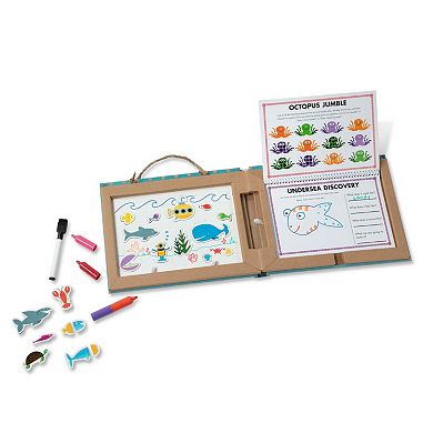 Melissa & Doug Natural Play: Play, Draw, Create Reusable Drawing & Magnet Kit - Ocean