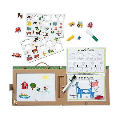 Melissa & Doug Natural Play: Play, Draw, Create Reusable Drawing & Magnet Kit - Farm