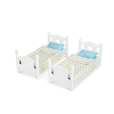 Melissa & Doug Mine to Love Wooden Play Bunk Bed for Dolls, Stuffed Animals - White