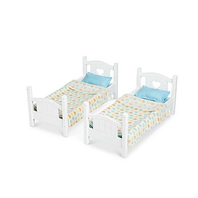 Melissa & Doug Mine to Love Wooden Play Bunk Bed for Dolls, Stuffed Animals - White