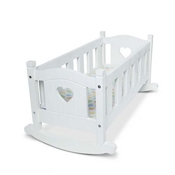 Melissa & Doug Mine to Love Wooden Play Cradle for Dolls, Stuffed Animals - White