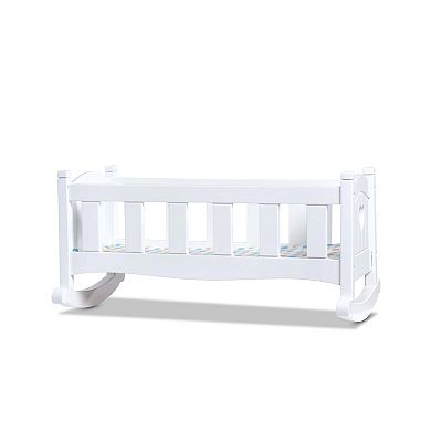 Melissa & Doug Mine to Love Wooden Play Cradle for Dolls, Stuffed Animals - White