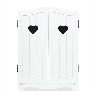 Melissa & Doug Mine to Love Wooden Play Armoire Closet for Dolls, Stuffed Animals - White