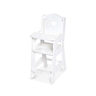 Melissa & Doug Mine to Love Wooden Play High Chair for Dolls, Stuffed Animals - White