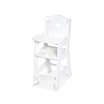 Melissa & Doug Mine to Love Wooden Play High Chair for Dolls, Stuffed Animals - White