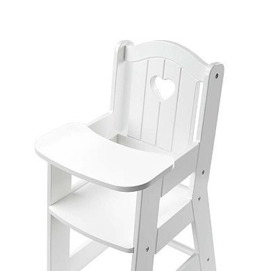 Melissa & Doug Mine to Love Wooden Play High Chair for Dolls, Stuffed Animals - White 