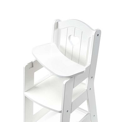 Melissa & Doug Mine to Love Wooden Play High Chair for Dolls, Stuffed Animals - White 