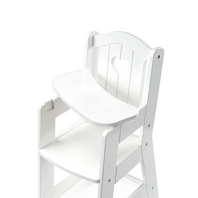 Melissa & Doug Mine to Love Wooden Play High Chair for Dolls, Stuffed Animals - White