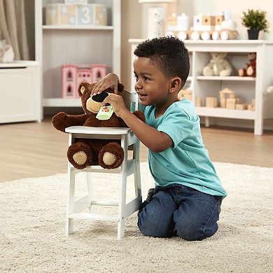 Melissa & Doug Mine to Love Wooden Play High Chair for Dolls, Stuffed Animals - White 