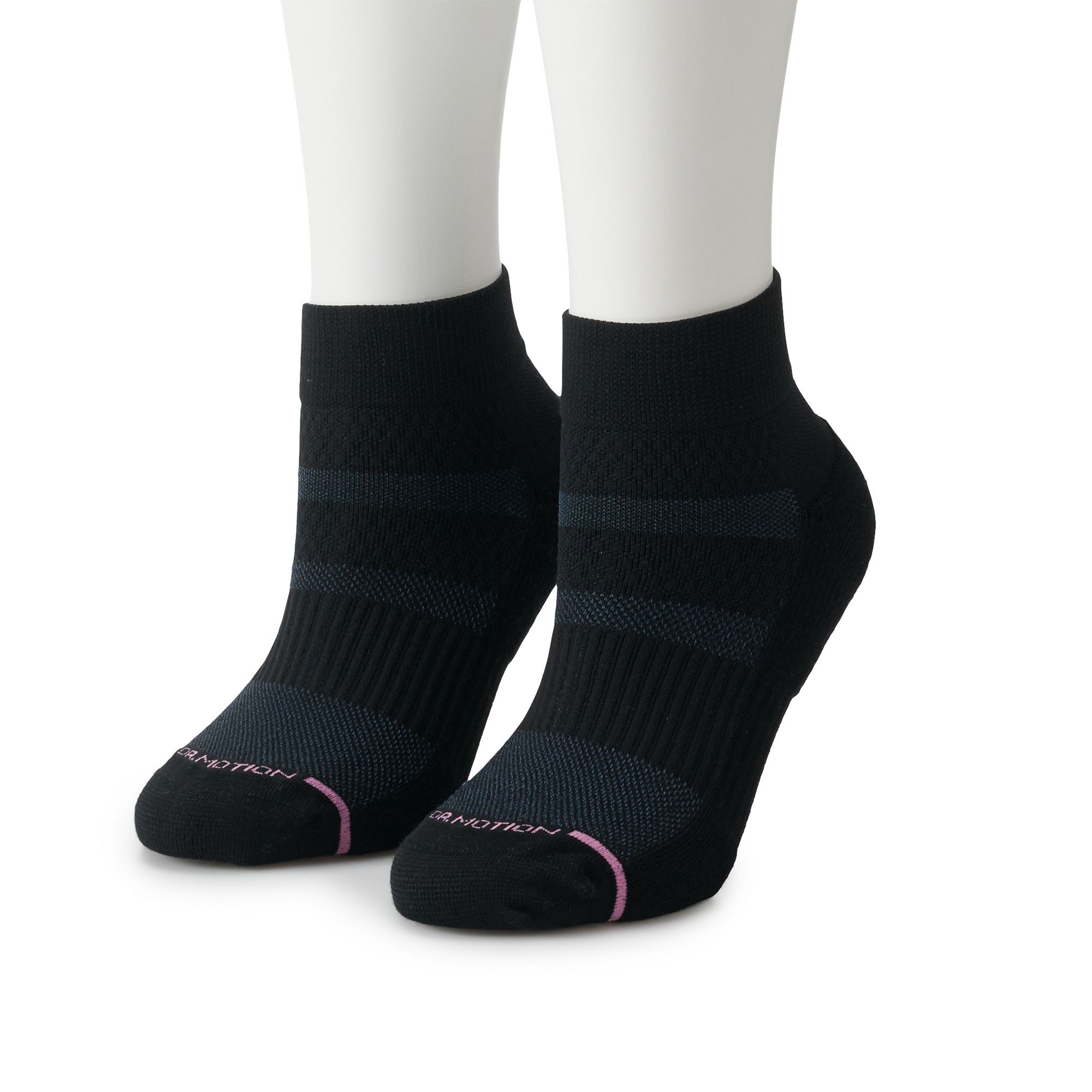 Womens Dr. Motion Everyday Compression Quarter Socks, Size: 9-11, Black Gr
