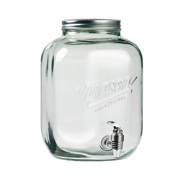 Wholesale Glass Mason Jar Beverage Drink Dispenser With Ice Glass