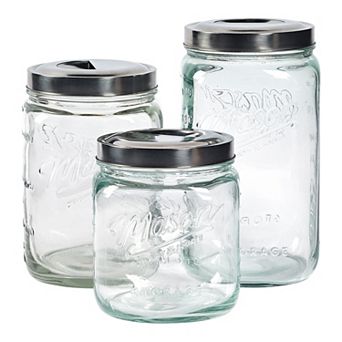 Mason Craft & More 3 pc Mason Glass Jar Canister Set