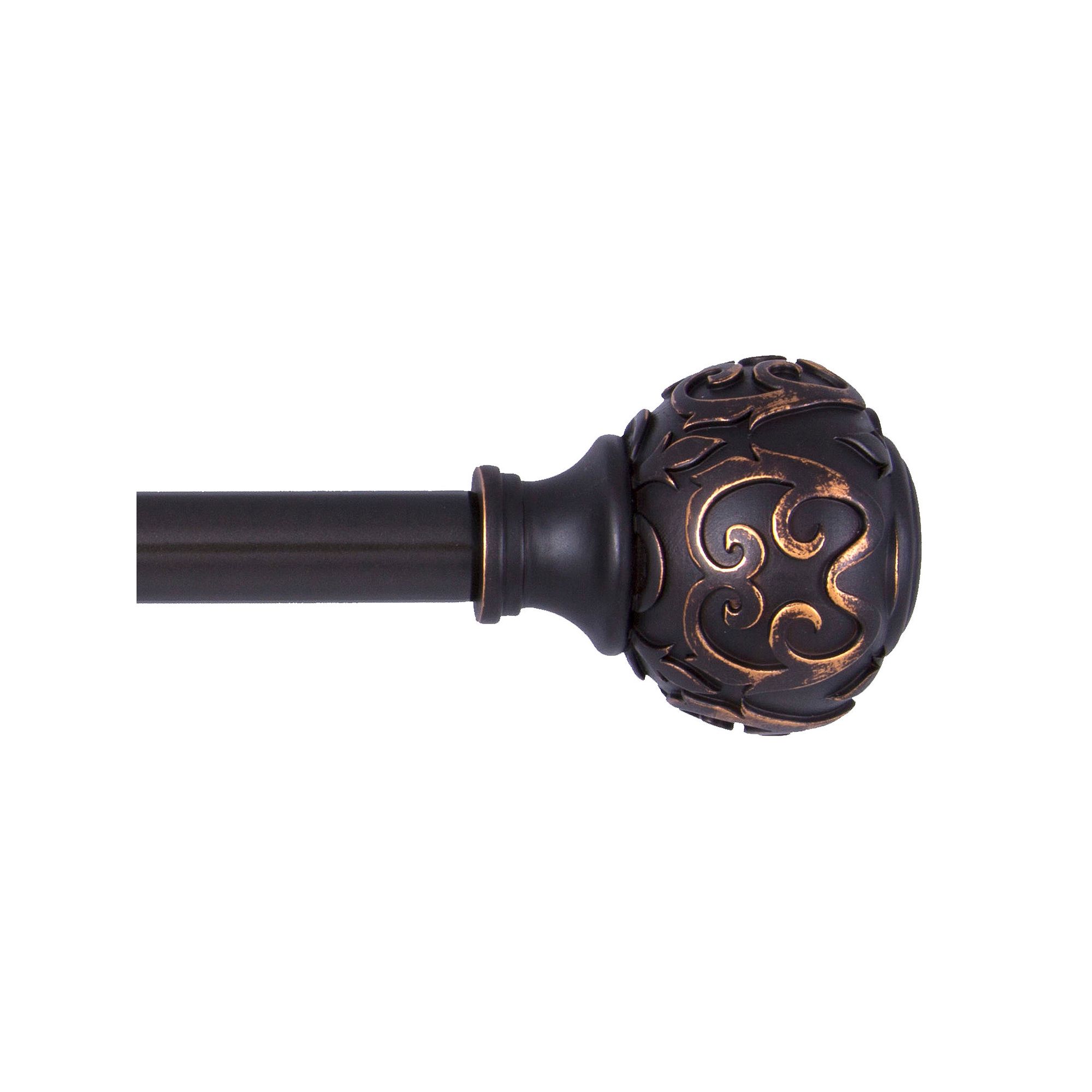 Kenney Fast Fit Carey 5/8 Decorative Window Curtain Rod, Oil Rubbed Bron