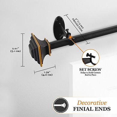 Kenney Fast Fit Mission 5/8" Decorative Window Curtain Rod
