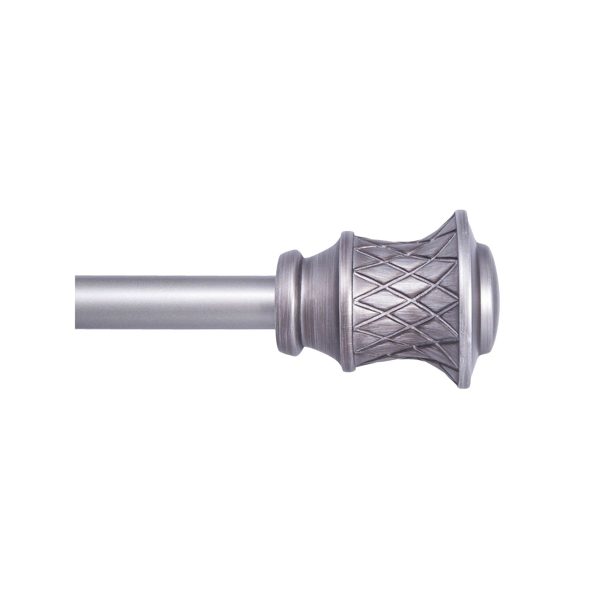 Kenney Fast Fit Jamey 5/8 Decorative Window Curtain Rod, Polished Silver
