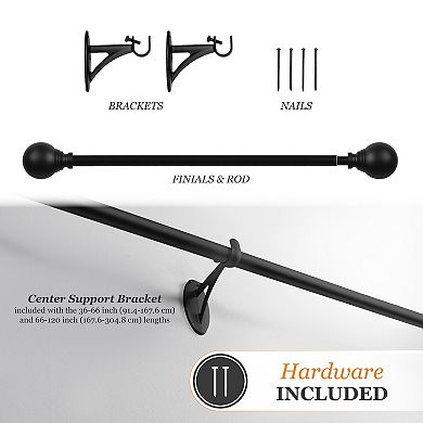 Kenney Fast Fit Dryden 5/8" Decorative Window Curtain Rod