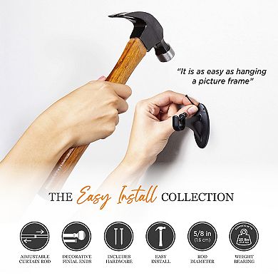 Kenney Fast Fit Buchanan 5/8" Decorative Window Double Curtain Rod