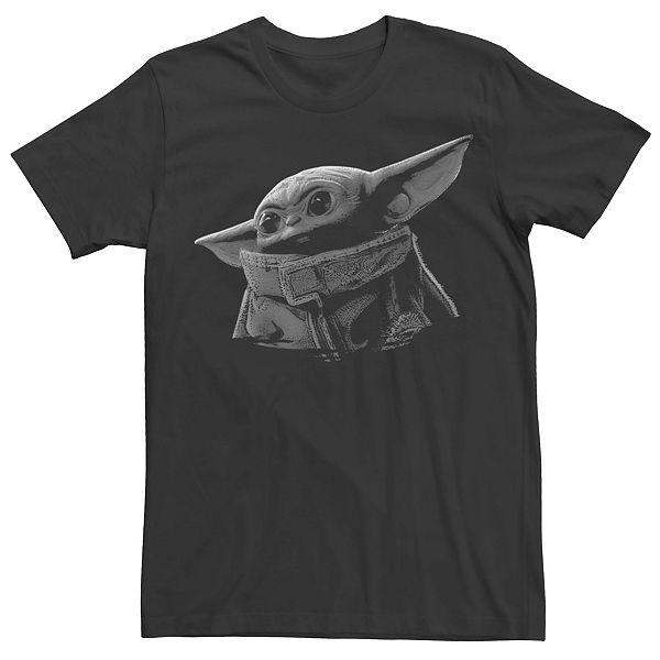 Men's Star Wars The Mandalorian The Child aka Baby Yoda Gray Hue Tee