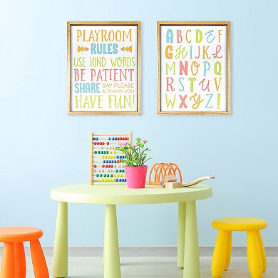 New View Gifts & Accessories Playroom Rules & Alphabet Wall Art 2-Piece Set