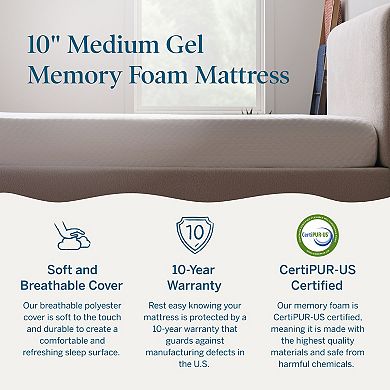 Lucid Dream 10-in. Medium Gel Memory Foam Mattress