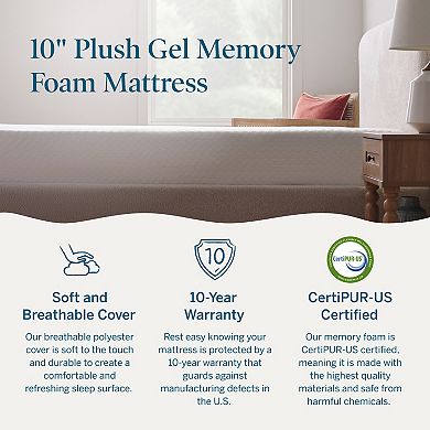 Lucid Dream Collection 10-in. Plush Gel Memory Foam Mattress