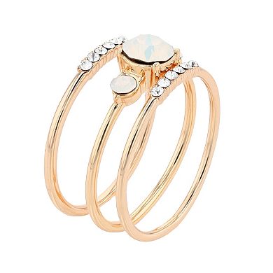 City Luxe Crystal Stack Ring Set